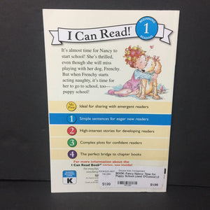 Fancy Nancy: Time for Puppy School (Jane O'Connor) (I Can Read Level 1) -character reader paperback
