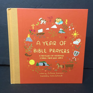 A Year of Bible Prayers: A Treasury of 48 Prayer Stories From God's Word (Jo Anne Simmons) -religion hardcover