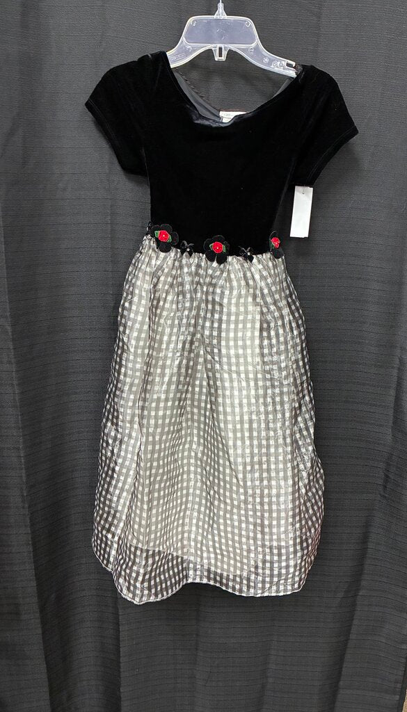 Velvet Plaid Flower Dress