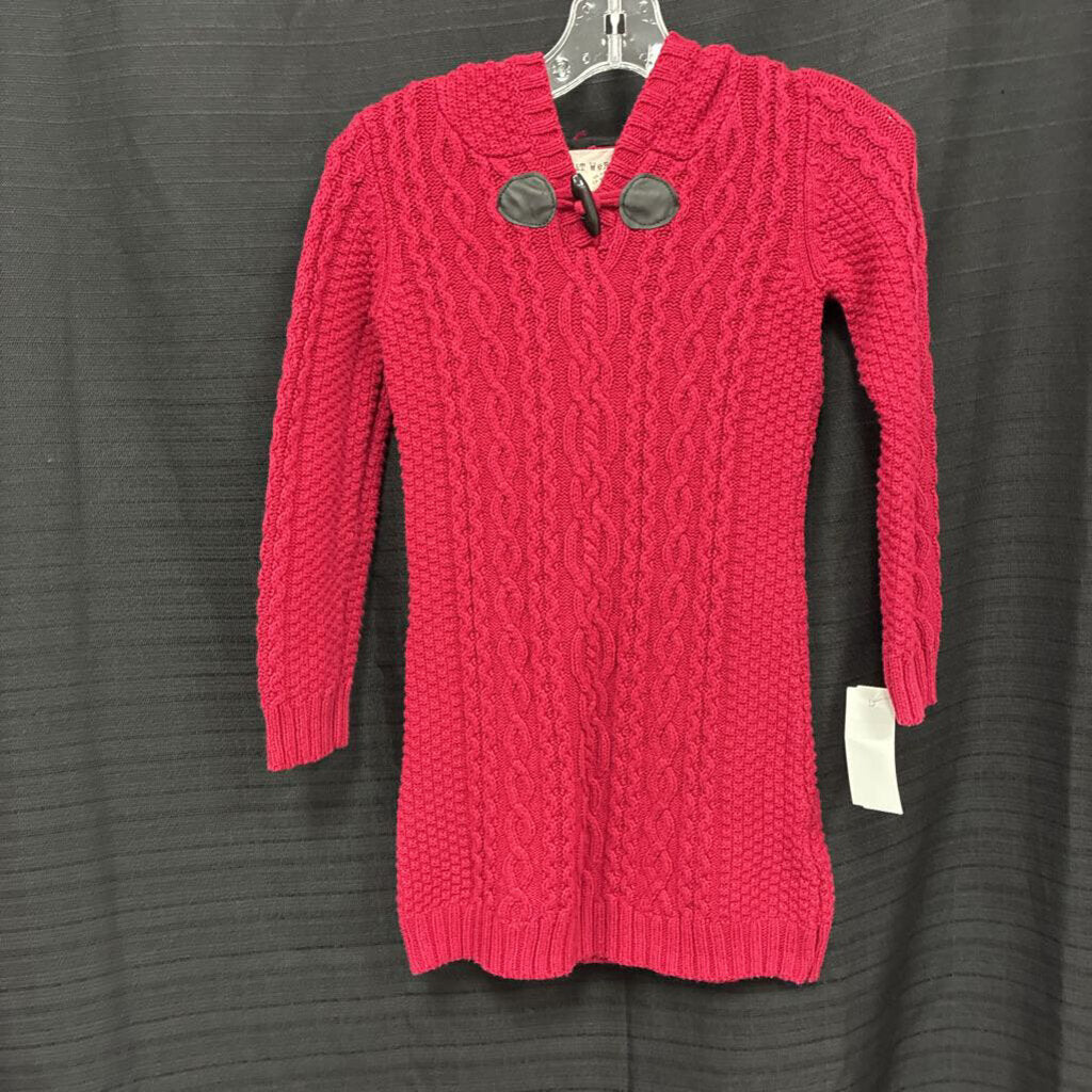 Hooded Knit Sweater Dress