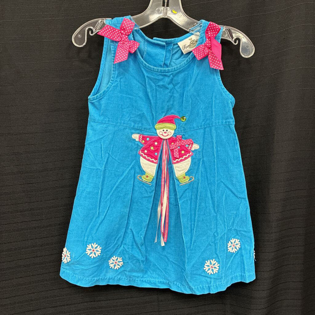 Corduroy Snowman Dress
