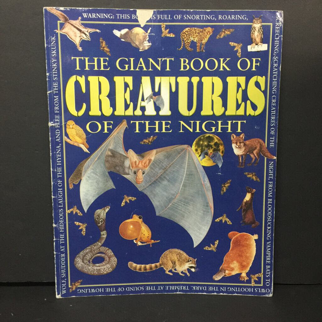 The Giant Book of Creatures of the Night (Mammals/Amphibians/Birds/Reptiles) -educational paperback