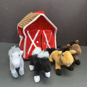 Plush Barn w/Horses Battery Operated