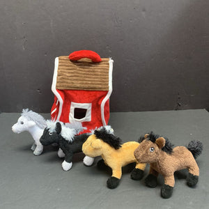 Plush Barn w/Horses Battery Operated