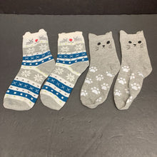 Load image into Gallery viewer, 2pk Girls Cat Socks
