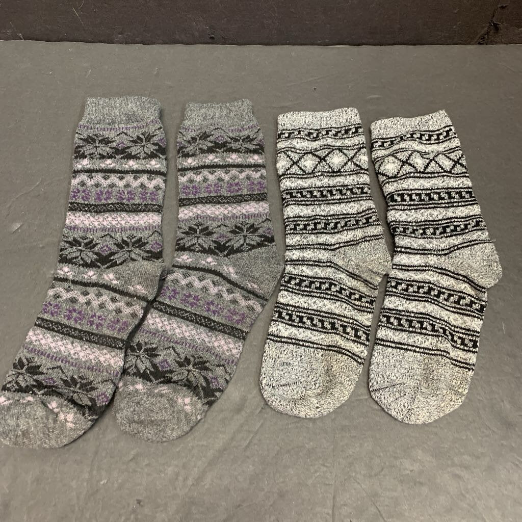 2pk Girls Patterned Socks