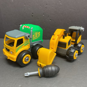 2pk Machine Maker Construction Vehicles w/Screwdriver (Nikko Toys)