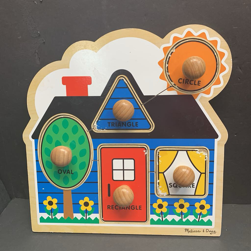 5pc First Shapes Wooden Jumbo Knob Puzzle