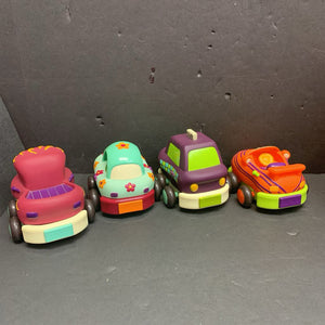 4pk Pull Back Soft Cars