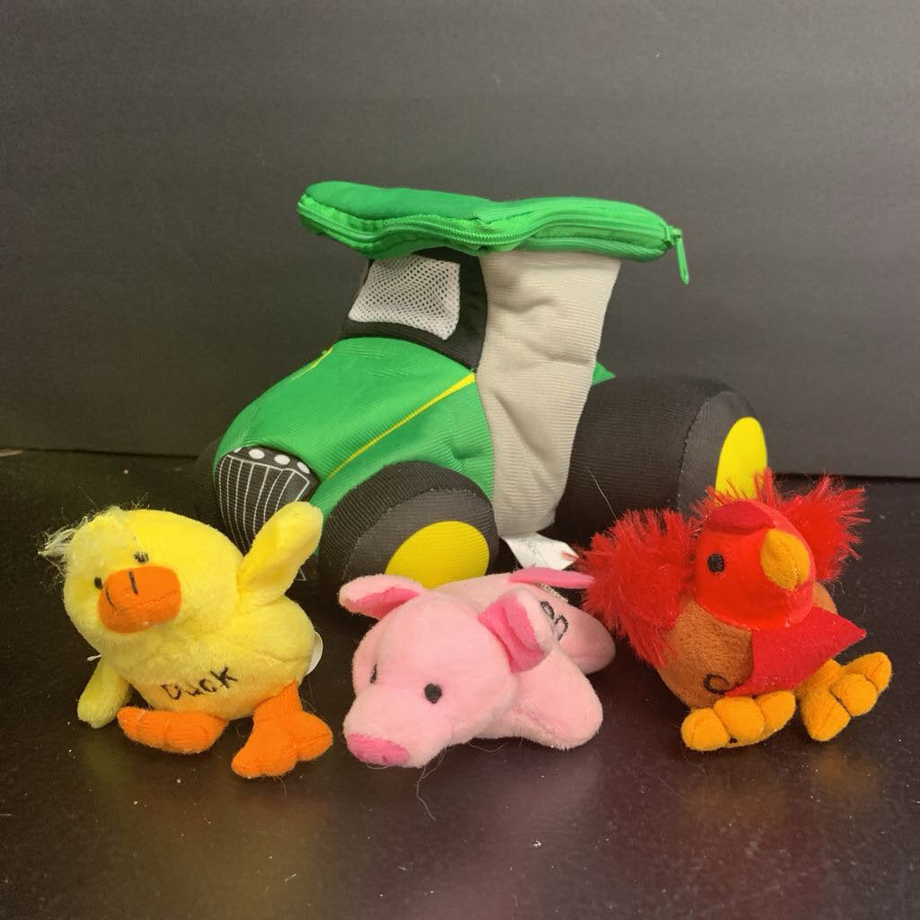 Plush Tractor w/Animals Battery Operated
