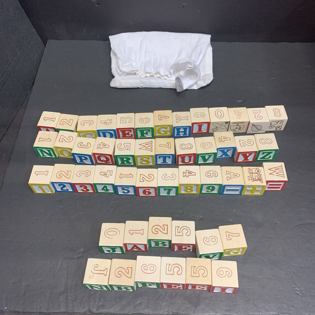 Wooden Alphabet & Number Puzzle Blocks