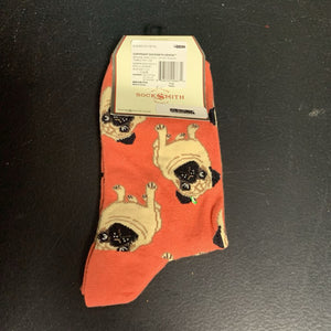 Girls Pug Dog Socks (NEW) (Sock Smith)