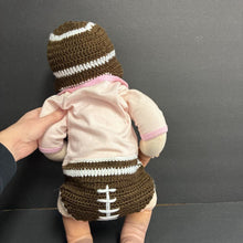 Load image into Gallery viewer, Football Knit Hat &amp; Diaper Cover Photography Prop Set
