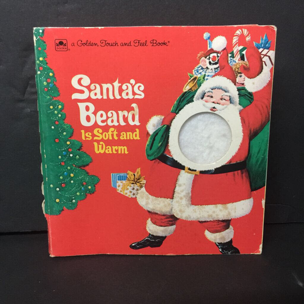 Santa's Beard Is Soft and Warm (Season: Winter, Holiday: Christmas) (Bob Ottum & Jo Anne Wood) (Golden Book Vintage Collectible 1974) -touch & feel board