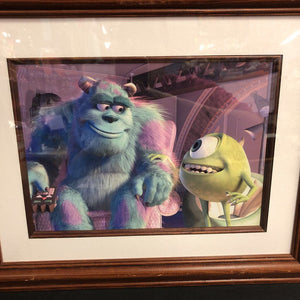 Mike & Sully Picture in Wooden Frame