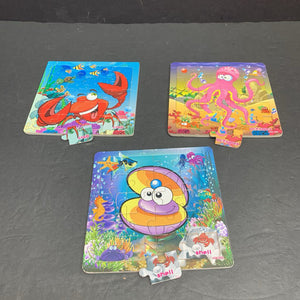 3pk 20pc Ocean Creatures Puzzles