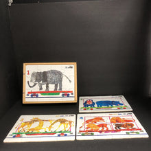 Load image into Gallery viewer, 4-in-1 1,2,3 to the Zoo Wooden Jigsaw Puzzles
