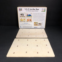 Load image into Gallery viewer, 4-in-1 1,2,3 to the Zoo Wooden Jigsaw Puzzles
