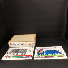 Load image into Gallery viewer, 4-in-1 1,2,3 to the Zoo Wooden Jigsaw Puzzles
