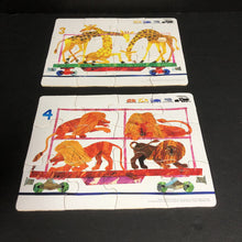 Load image into Gallery viewer, 4-in-1 1,2,3 to the Zoo Wooden Jigsaw Puzzles
