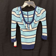 Load image into Gallery viewer, girls justice blu striped hooded top
