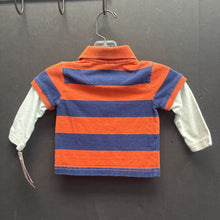 Load image into Gallery viewer, boys baby gap org/blu striped polo shirt
