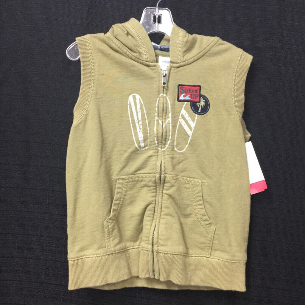 boys gymboree grn hooded swtshrt vest