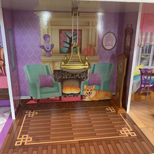 Country Estate Wooden Dollhouse w/Accessories