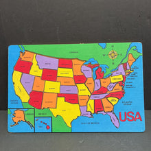 Load image into Gallery viewer, 35pc Wooden USA Map Puzzle

