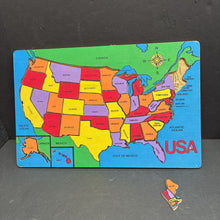 Load image into Gallery viewer, 35pc Wooden USA Map Puzzle
