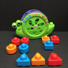 Load image into Gallery viewer, Rock n&#39; Sort Snail Pail Shape Sorter w/Shapes Battery Operated
