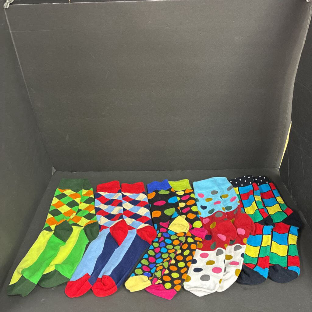 5pk Girls Patterned Socks