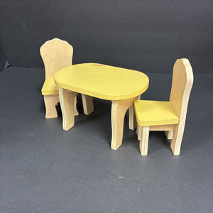 Wooden Dollhouse Kitchen Table & Chairs