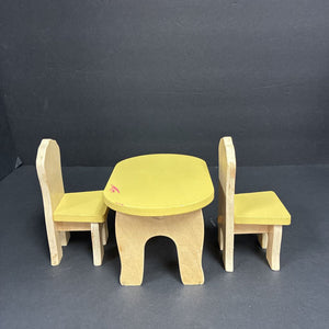 Wooden Dollhouse Kitchen Table & Chairs
