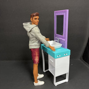 Shaving w/Ken Bathroom Vanity w/Ken Doll