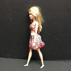 Doll in Flower Top & Skirt