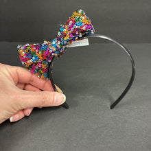Load image into Gallery viewer, Rainbow Sequin Bow Headband
