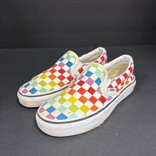 Load image into Gallery viewer, Girls Classic Slip On Rainbow Checkerboard Shoes
