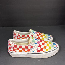 Load image into Gallery viewer, Girls Classic Slip On Rainbow Checkerboard Shoes
