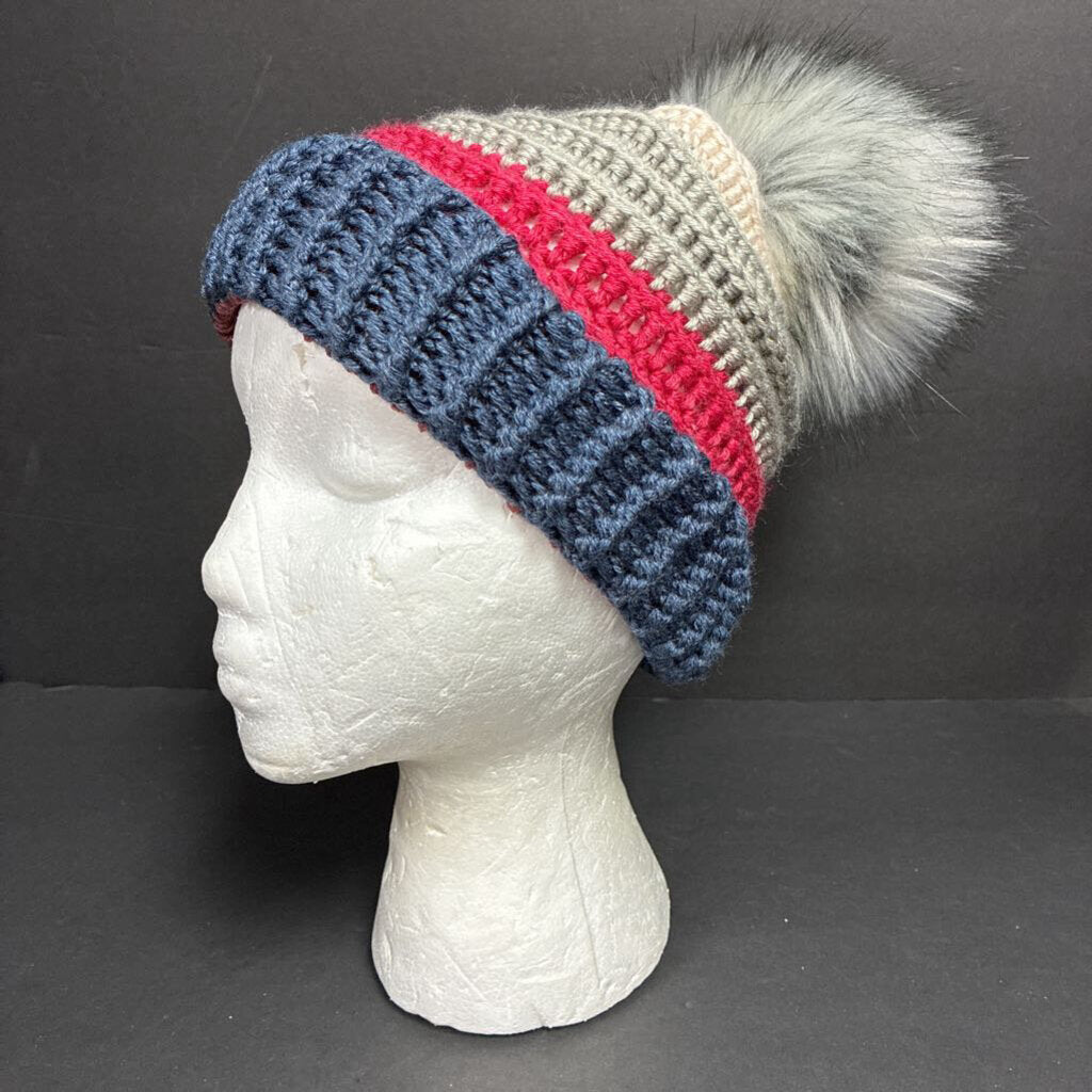 Girls Knit Pom Pom Hat
