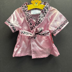 2pc Leopard Print Silk Robe & Nightgown Set