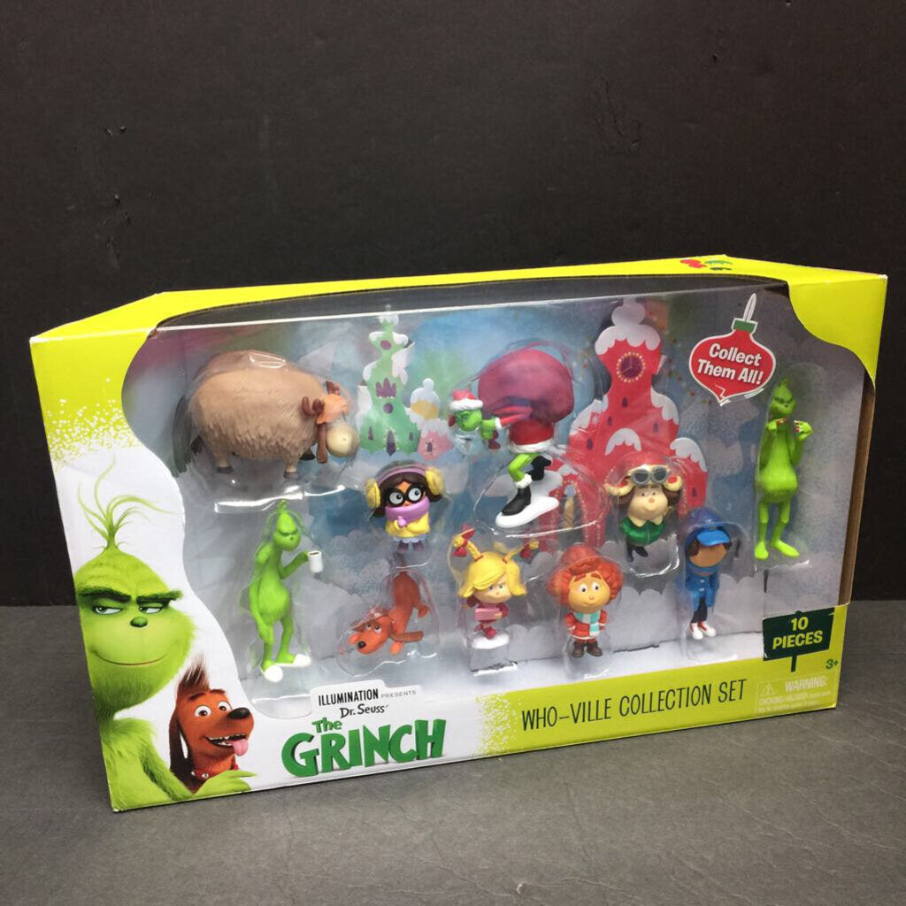 10pc Who-Ville Christmas Figures Collection Set (NEW)