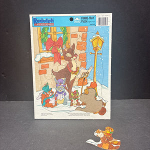 12pc Rudolph the Red Nosed Reindeer Christmas Frame-Tray Puzzle 1989 Vintage Collectible (Golden)