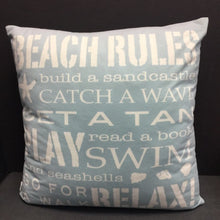 Load image into Gallery viewer, &quot;Beach Rules...&quot; Pillow (Emvency)
