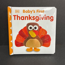 Load image into Gallery viewer, Baby's First Thanksgiving (DK Baby) (Dawn Sirett) (Season: Fall, Holiday: Thanksgiving) -touch &amp; feel board
