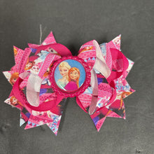Load image into Gallery viewer, Anna &amp; Elsa Bowknot Bottlecap Hairbow Clip
