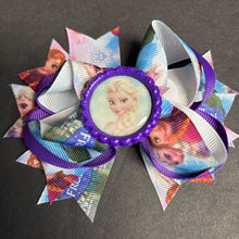 Load image into Gallery viewer, Elsa Bowknot Bottlecap Hairbow Clip
