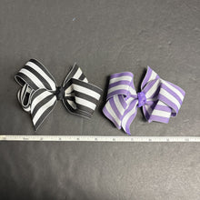 Load image into Gallery viewer, 2pk Striped Hairbow Clips
