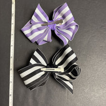 Load image into Gallery viewer, 2pk Striped Hairbow Clips

