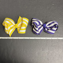 Load image into Gallery viewer, 2pk Striped Hairbow Clips
